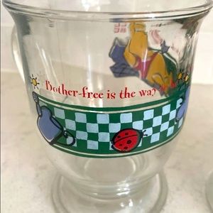 Vintage Winnie the Pooh Disney “ Bother Free “ Glass Anchor Hocking Mug EUC